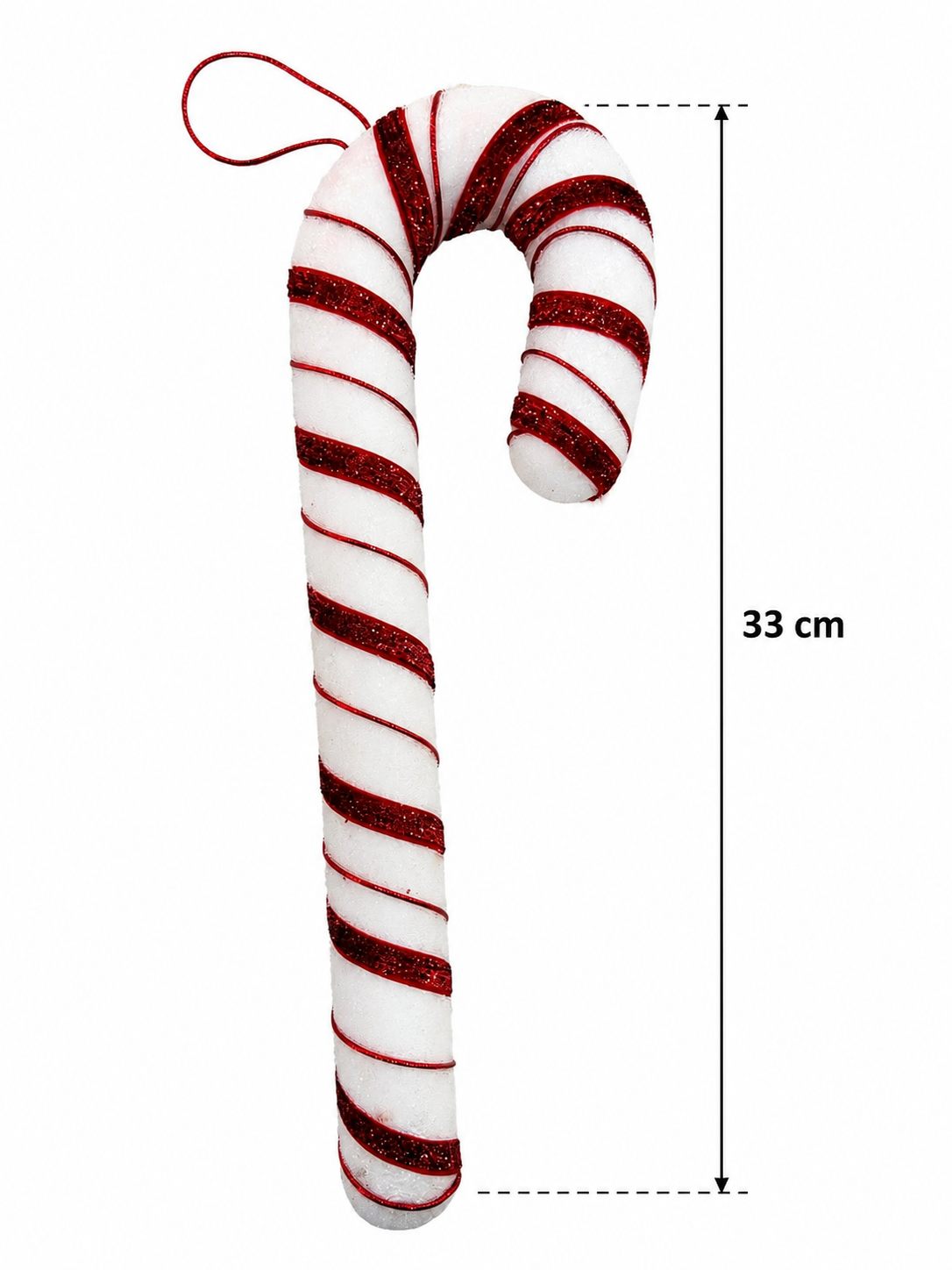 Parti Malzemeleri Yılbaşı Şeker Bastonu Süsü 33 cm Kırmızı Beyaz Çam Ağacı Noel Dekorasyon Süsü