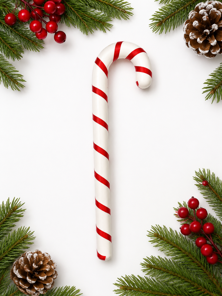 Parti Malzemeleri 30 cm Kırmızı Şeritli Baston Yılbaşı Ağaç Süsü Noel Çam Ağacı Dekor Asma Süsü 1 Adet