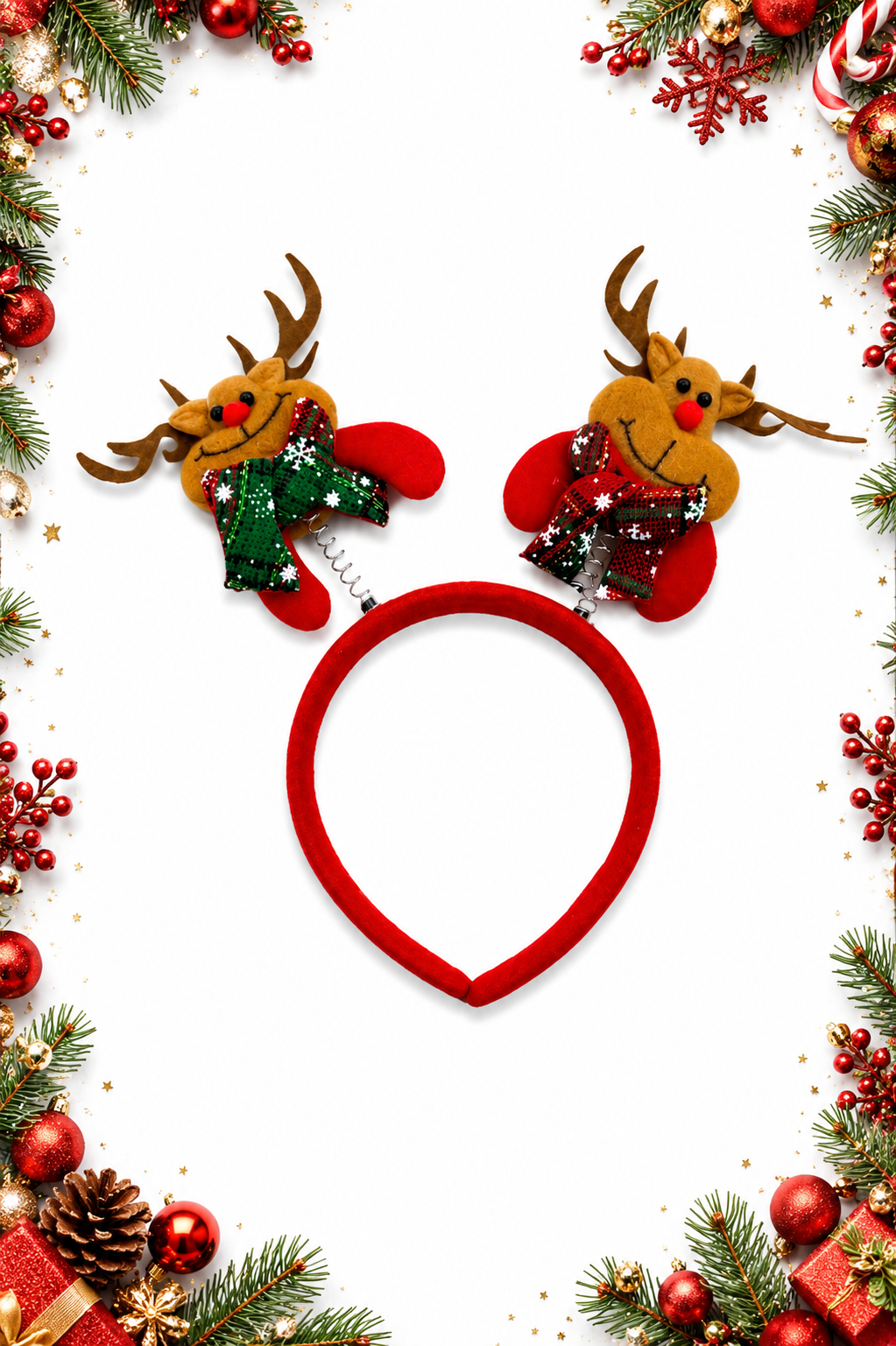 Parti Malzemeleri Yılbaşı Hareketli Taç Sallanan Noel Parti Tacı Yetişkin ve Çocuk Uyumlu geyik