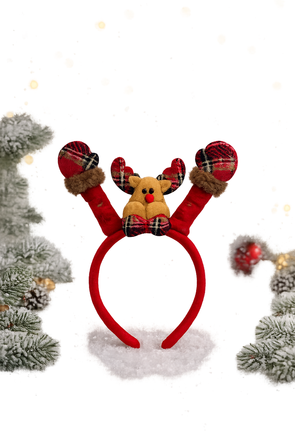 Parti Malzemeleri Yılbaşı Kırmızı Parti Tacı – Peluş Noel Taçı Yetişkin ve Çocuk Uyumlu
