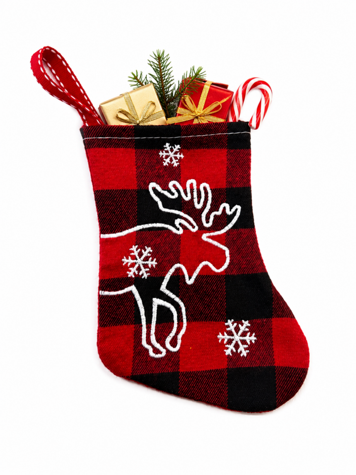 Parti Malzemeleri 15 Cm Yılbaşı Mini Hediye Çorabı Geyik Desenli Asılabilir Noel Çorabı Dekoratif Ağaç Süsü