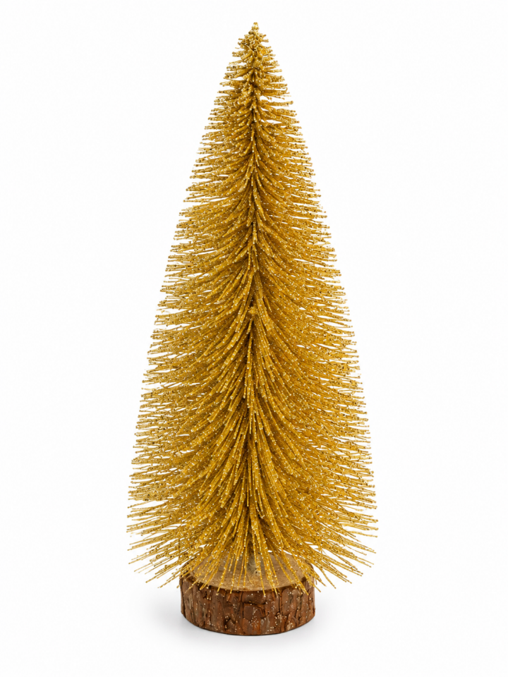 Parti Malzemeleri 15 CM Gold Simli Dekoratif Yılbaşı Ağacı Masaüstü Süsü Mini Christmas Çam Ağacı Ev Ofis Dekoru