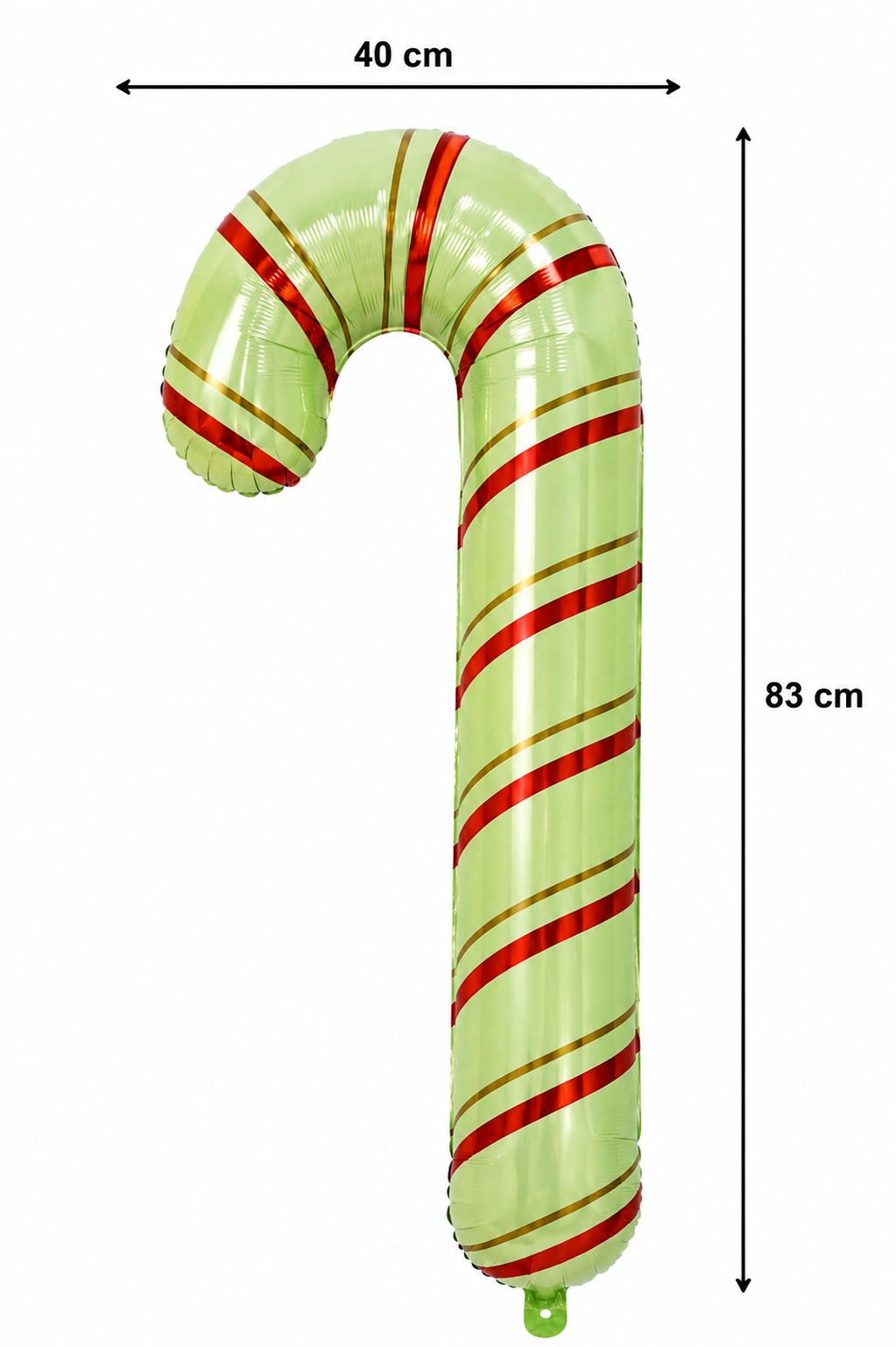 Parti Malzemesi 40x83 cm Yılbaşı Baston Şeker Folyo Balon Yeşil Kırmızı – Helyum ve Hava ile Şişirilebilir Noel Dekor Süsü