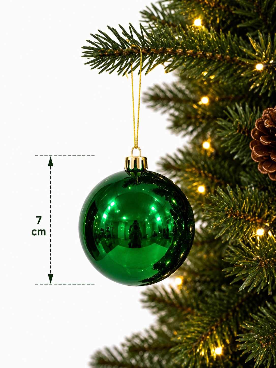 Parti Malzemeleri 6 Adet 7 Cm Parlak Yılbaşı Ağacı Süsü Topu Gold Askılı Çam Ağacı Dekor Süsü Noel Süsü