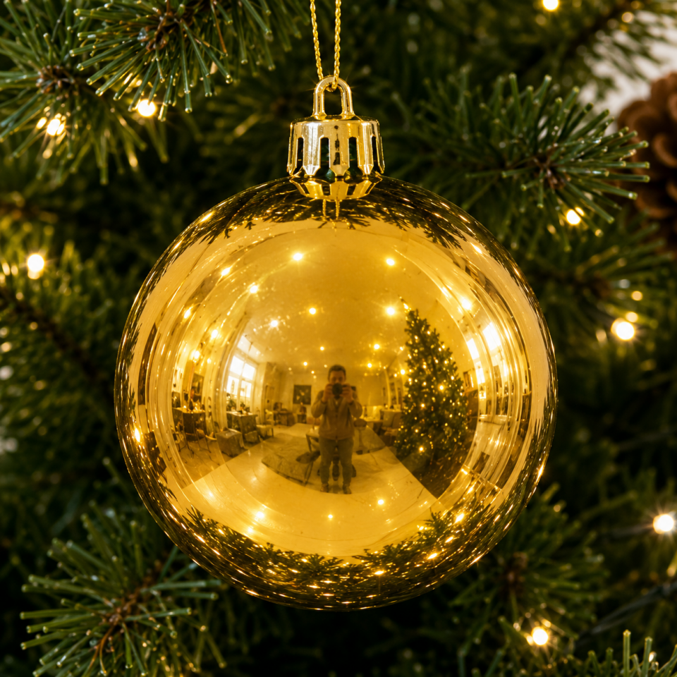 Parti Malzemeleri 6’lı 8 Cm Parlak Yılbaşı Ağacı Süsü Topu Askılı Noel Çam Ağacı Dekoru Altın
