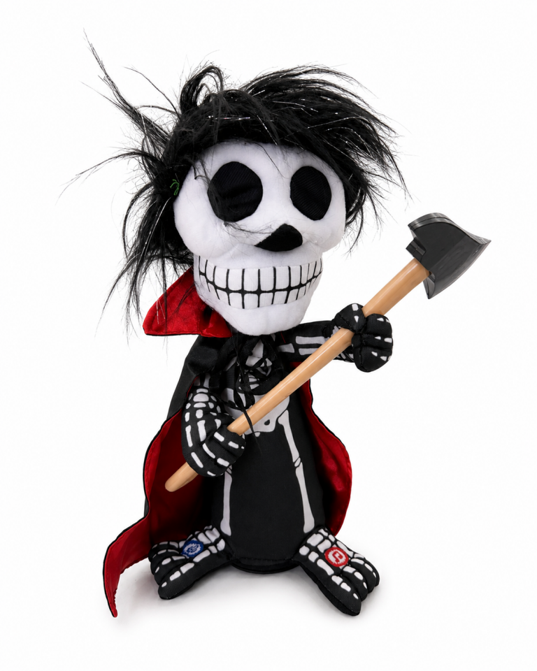 Parti Malzemeleri Ses Kayıt Eden Müzikli Dans Eden Işıklı Baltalı İskelet Halloween Oyuncağı ve Dekoru
